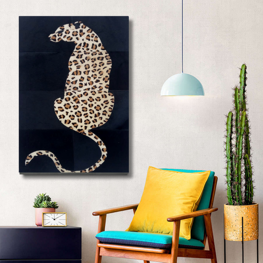 Savannah's Shadow handmade leather wall art