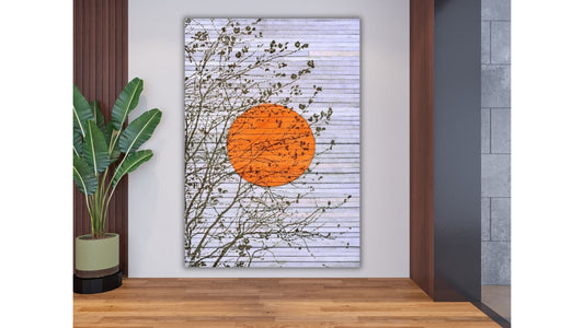 Sunset handmade leather wall art