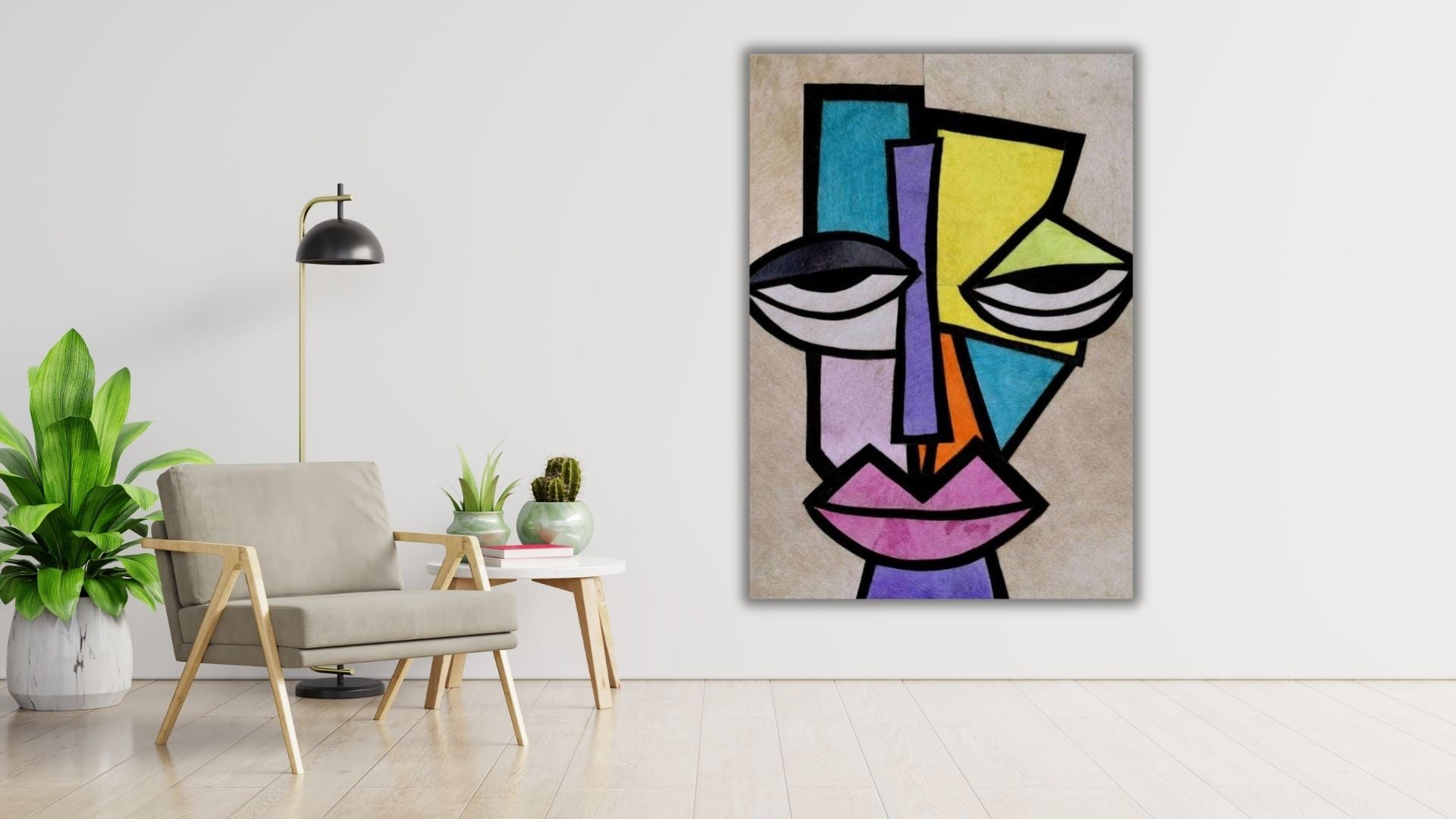 Kaleidoscopic Serenity portrait canvas leather art