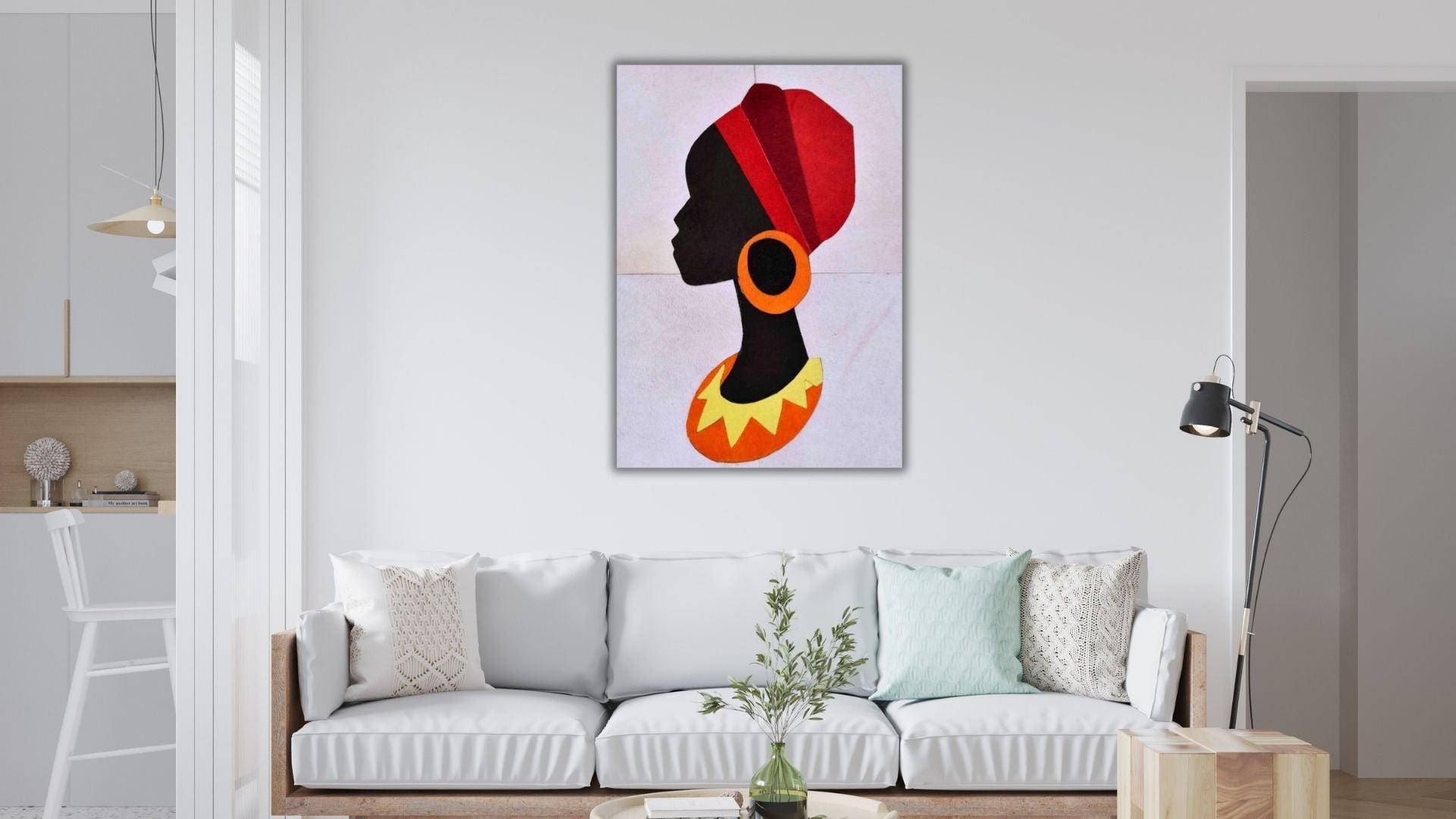 African Beauty boho leather wall art