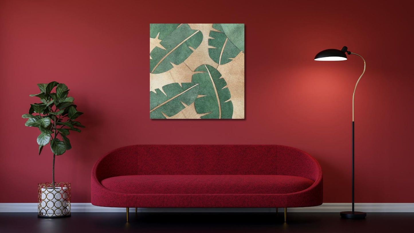 Leafy Affair leather wall hanging