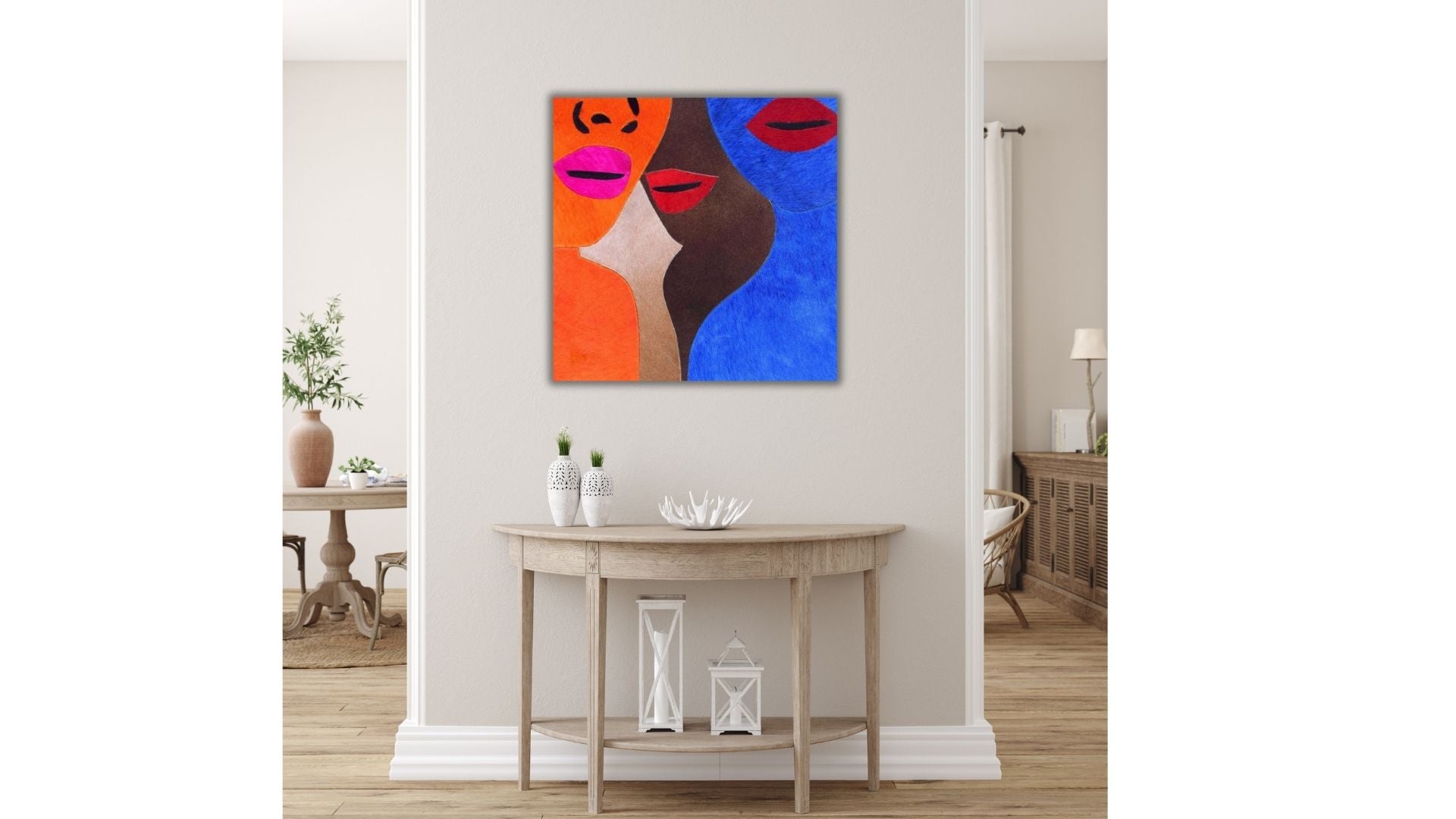 3 Dazzling Women, leather wall art