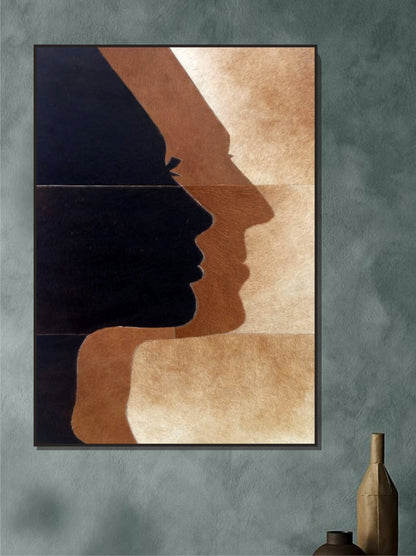 Earthen Silhouettes abstract leather wall decor