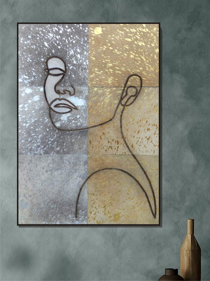 Golden Silence premium leather wall decor