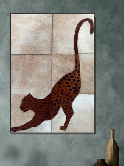 Prowling Grace modern boho leather wall art